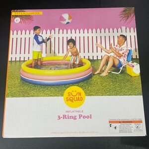 Sun Squad Inflatable 3-Ring Pool - Multicolor